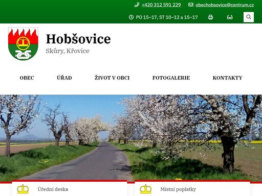 oficiální stránky obce hobšovice