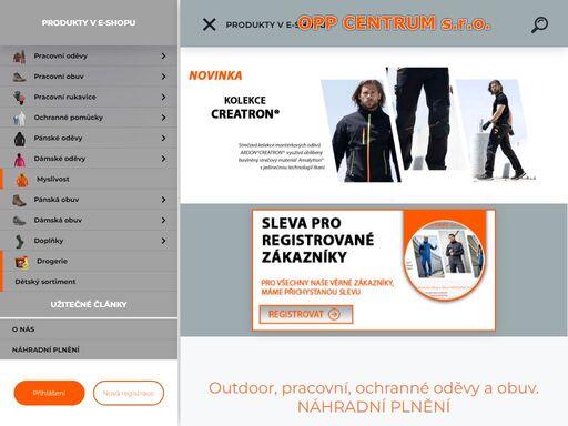 outdoor shop s výrobky značek merrell, northfinder, mizuno. obuv, textil a  softshell bundy.