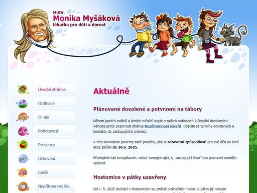 mudr. monika myšáková - lékařka pro děti a dorost