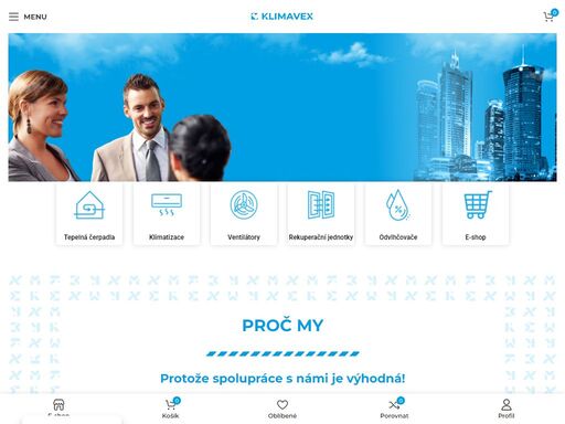 tepelná čerpadla, klimatizace, odvlhčovače, ventilátory a další zařízení hvac - to všechno si můžete objednat online a na jednom místě.