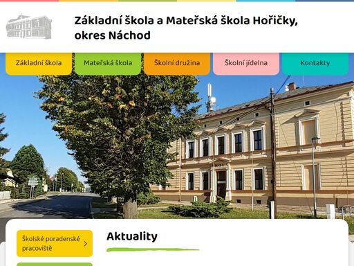 základní škola a mateřská škola hořičky, okres náchod, královéhradecký kraj