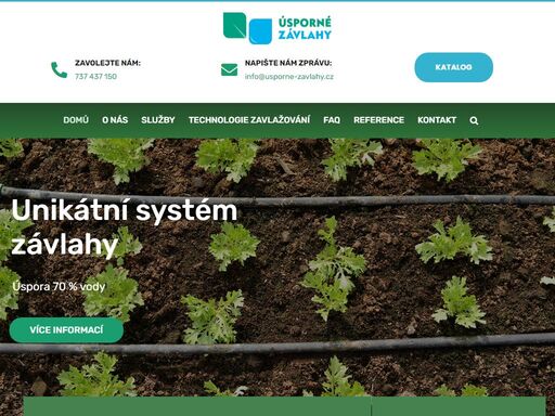 jako jediní v čr využíváme jedinečný systém podpovrchového zavlažování namísto běžného neúsporného ostřikování. díky tomu ušetříte až 70 % vody oproti běžnému zavlažování.