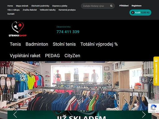 internetový a kamenný sportovní obchod na tenisové a badmintonové potřeby, testování a servis raket. nabízíme zboží značek babolat, yonex, head, wilson, pro´s pro, nike, victor, prokennex a další.