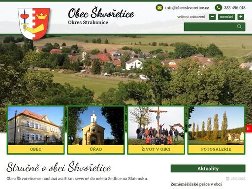 oficiální web obce škvořetice