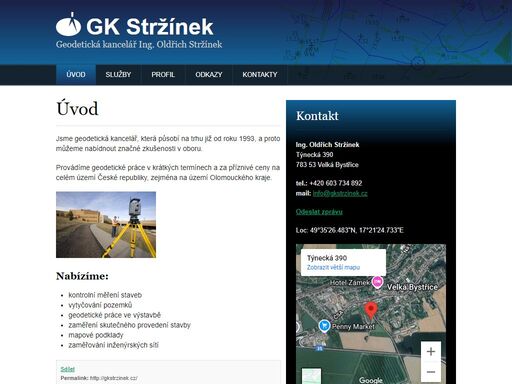 geodetická kancelář ing. oldřich stržínek velká bystřice - olomouc