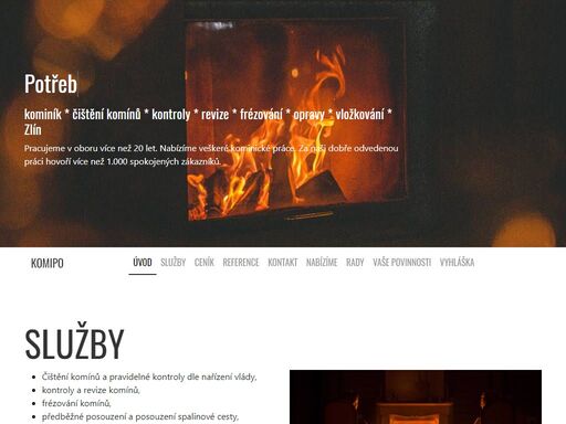 kominické práce. kominík. zlín. čištění komínů, kontroly komínů, revize, opravy, vložkování, frézování. pracujeme v oboru více než 20 let.