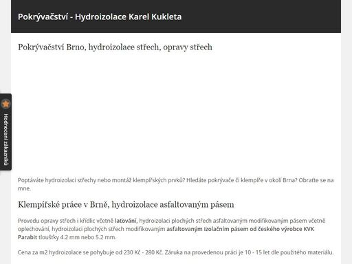 pokrývačství - hydroizolace karel kukleta