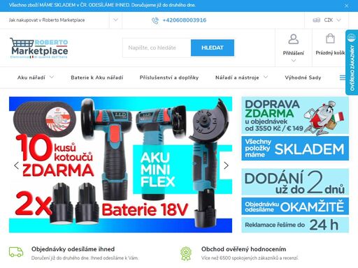 roberto marketplace ? výhodné zboží ? všechno zboží máme skladem v čr  |  odesíláme ihned  |  doručujeme do druhého dne

  ? vše skladem ? odesíláme ihned ?aku vrtačky ? aku pilky ? aku nůžky ? aku nářadí ? vysoké hodnocení 