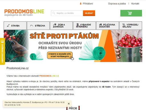 prodomosline.cz. vítáme vás v internetovém obchodě prodomosline.cz.hlavní výhodou našeho e-shopu je, že všechny položky, které vidíte na stránkách, máme připravené k expedici na centrálním skladě v českých budějovicích.pokud máme na skladě dostatečné množství vámi objednaného zboží, tak expedujeme objednávky do 48…