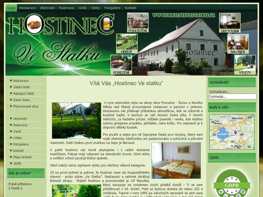 hostinec ve statku, provodov, šonov, restaurace, ubytování