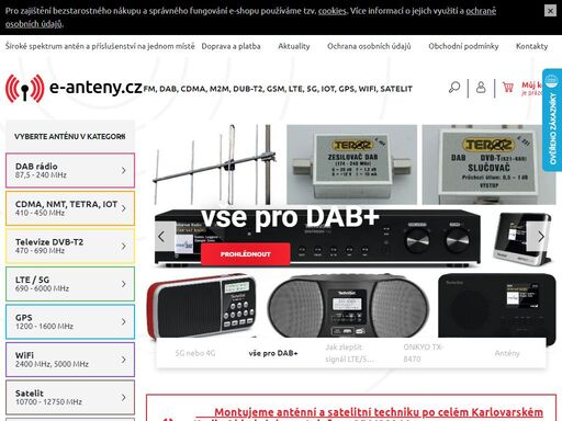 široké spektrum antén a příslušenství na jednom místě - antény pro radia, televize, cdma, nmt, tetra, iot, gsm, lte, wifi, satelit a další. to vše na e-anteny.cz