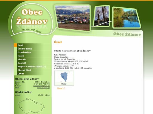 oficiální web obce ždánov na domažlicku