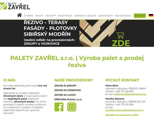 výroba palet a prodej řeziva, výkup palet, europalety. česká lípa, zákupy, mimoň, vojkovice, luhov - stráž pod ralskem