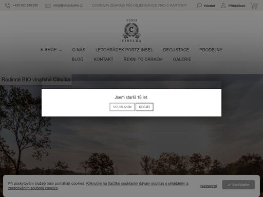 vítejte v našem jihomoravském internetovém obchodě, ve kterém naleznete vína a sekty z produkce našeho vinařství.

rodinné bio vinařství vino cibulka obhospodařuje 16 hektarů vinic.

naše víno zraje v dřevěných i nerezových tancích a v barikových sudech a je vyráběno s láskou a s velkým ohledem na životní…