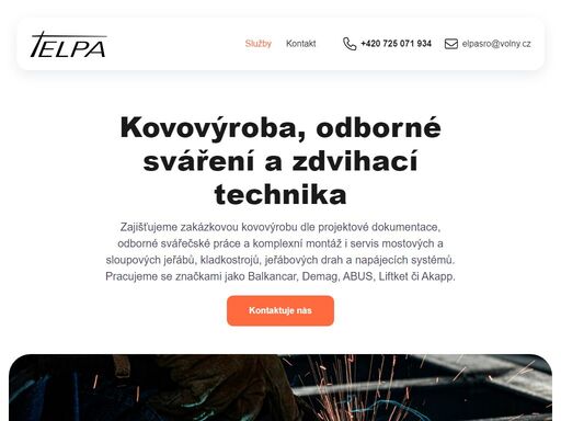 zámečnické a svářečské práce, montáž a servis zdvihací techniky. elpa, spol. s r.o. - kvalita a zkušenosti.