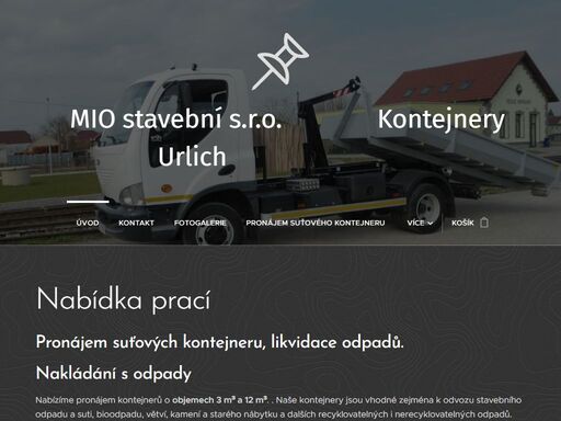 pronájem suťových kontejneru, likvidace odpadů.