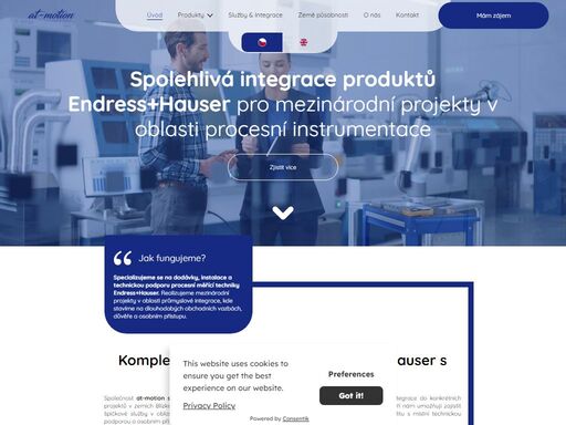 at-motion s.r.o. zajišťuje dodávky, instalaci a integraci měřících přístrojů endress+hauser pro mezinárodní projekty v oblasti průmyslové automatizace - procesní instrumentace.
