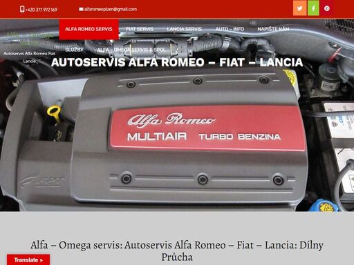alfa - omega servis: autoservis alfa romeo - fiat - lancia servis. dílny průcha. web foto media seo video – tvorba webu - seo plzeň..