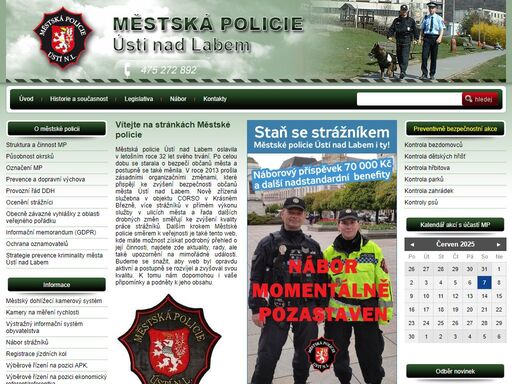 úvod, vítejte na stránkách městské policie městská policie ústí nad labem oslavila v letošním roce 32 let svého trvání. po celou dobu se starala o bezpečí občanů města a postupně se také měnila. v roce 2013 prošla zásadními organiz