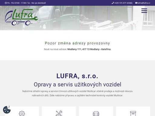 střední opravy a servisní činnost užitkových vozidel multicar včetně prodeje a možnosti dovozu náhradních dílů.