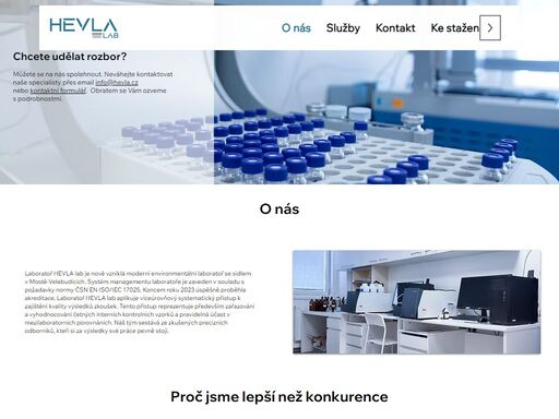 hevla lab je moderní environmentální laboratoř nabízející komplexní chemické a fyzikální rozbory vod a odpadů včetně odběru.