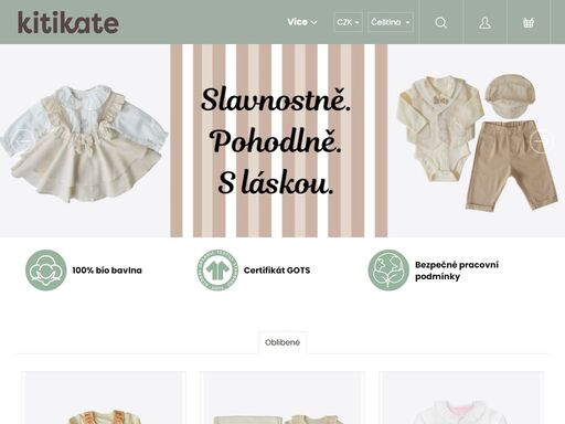stylové kojenecké oblečení z kvalitní biobavlny. body, overaly, pyžama a další.  nejvyšší kvalita oblečení bez použití chemie zaručena certifikátem gots.