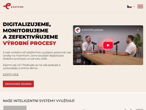 easycon - využijte maximum potenciálu vaší výroby. s naší iot platformou na míru dokážete snadno řídit, monitorovat a vylepšovat výrobní procesy.