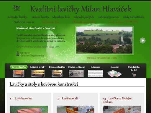 zahradní a parkové lavičky - výroba a prodej