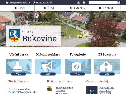 oficiální stránky obce bukovina