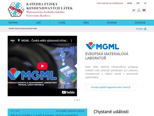 katedra fyziky kondenzovaných látek | matematicko-fyzikální fakulta