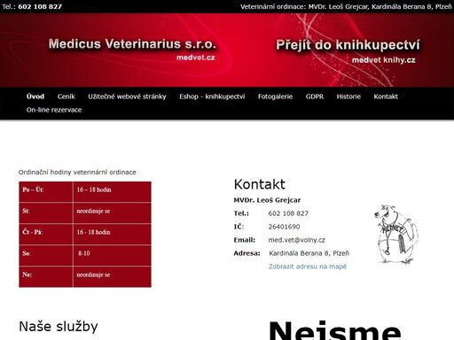 veterinární ordinace medicus veterinarius s.r.o