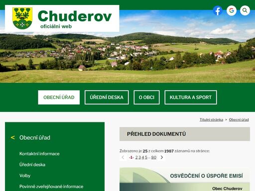 oficiální stránky obce chuderov: historie a současnost, turistika, občan na úřadě, služby v obci, fotovideo