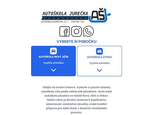 autoškola jurečka působí v novém jičíně a ve vítkově. nabízíme profesionální výuku řízení, moderní výcviková vozidla a přátelský přístup. přihlaste se ještě dnes!