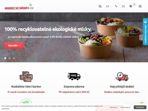 100% bio kompostovatelné obaly a eko krabičky na teplé i studené pokrmy, velký výběr, rychlé doručení. první gastro obaly na trhu s tradicí více jak 20 let.