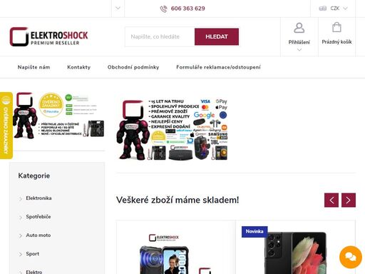 nejnižší ceny, nejvyšší kvalita = elektroshock.  
 
 
 
 
 
 
 
 
 
 
 
 
elektroshock.cz 



 
 
 
 
moderní a dynamický internetový obchod
jsme český e-shop, který od roku 2013 působí výhradně na území české republiky. platíme daně v čr a ctíme pravidla férového podnikání.
specializujeme se na…