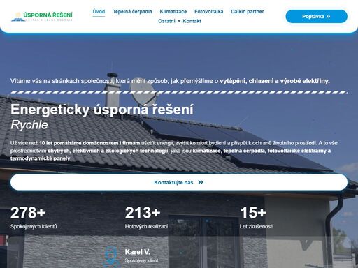 energeticky úsporná řešení, tepelná čerpadla, klimatizace, fotovoltaika jičín