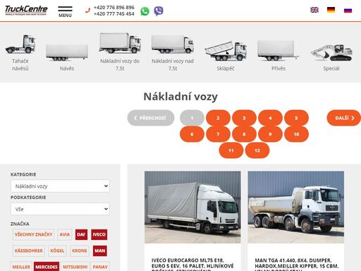 prodej a výkup nákladních aut, přívěsů a návěsů. jsme největší prodejci nákladních aut v čr.
