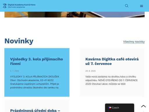 vítejte na stránkách nové střední školy digital academy v kutné hoře – malíně. přihlaste se ke studiu v angličtině oboru information services in business.