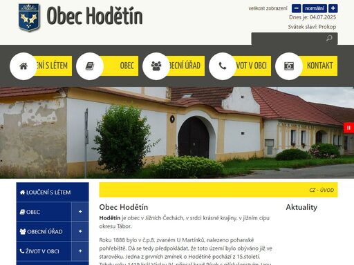 oficiální webové stránky obce hodětín
