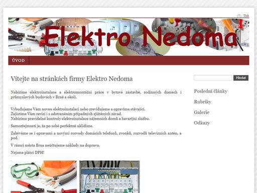 elektro nedoma, brno, elektrika, elektrikář, elektroinstalace, elektromontáže