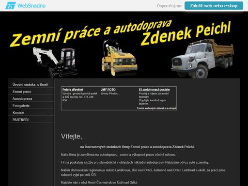 zemní práce a autodoprava zdenek peichl