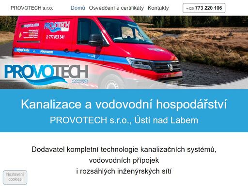 dodavatel kompletní technologie kanalizačních systémů, vodovodních přípojek i rozsáhlých inženýrských sítí