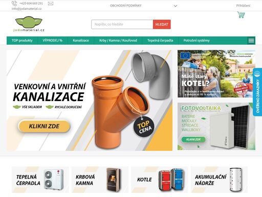 najdete u nás širokou nabídku krbových kamen, vložek, fotovoltaiky, tepelných čerpadel, ale také kompletní sortiment kanalizačního a vodovodního potrubí.