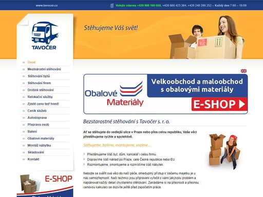 profesionální stěhování bytů, firem, kanceláří. praha, čr a eu. stěhování v objektu, mezinárodní stěhovací služby. stěhovací firma tavočer.