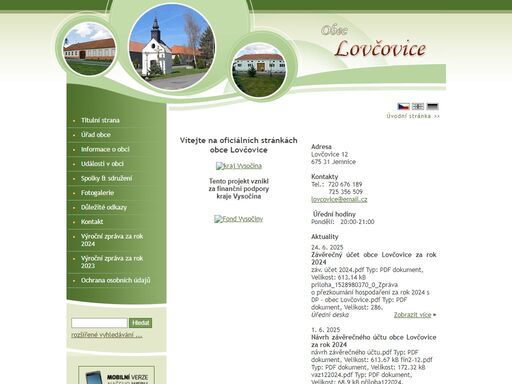oficiální stránky obce lovčovice