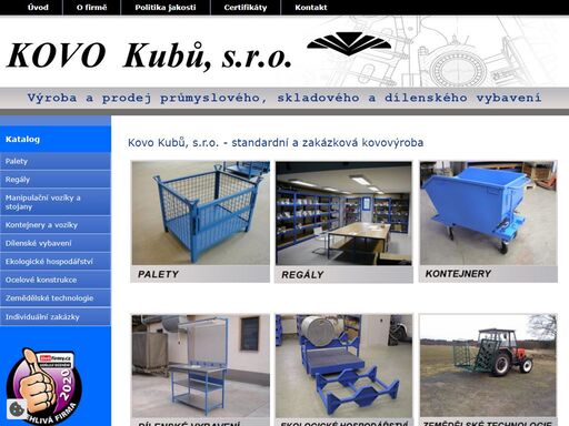 dodávky a montáže kovových regálů, palet, dílenského zařízení, ocelových konstrukcí, pracovních a balících stolů 