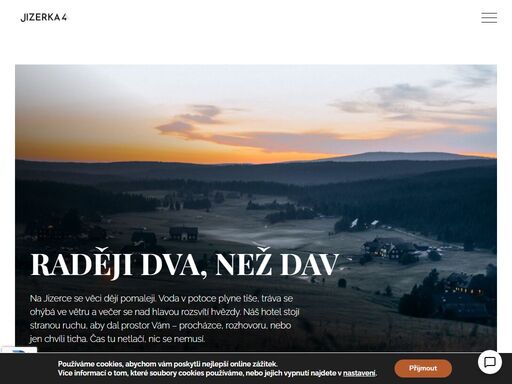 spousta výletů, cyklo i běžkařských tras přímo u hotelu. wellness pro odpočinek. klid a noc na jizerce pod 2000 hvězdami.