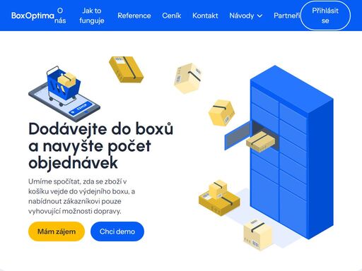 v boxoptima umíme e-shopům spočítat, zda se zboží v košíku vejde do výdejního boxu, a nabídnout pouze vyhovující možnosti dopravy. začněte dodávat do boxů, a získejte více objednávek.