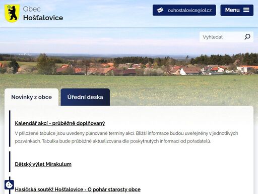 obec hošťalovice - oficiální internetové stránky