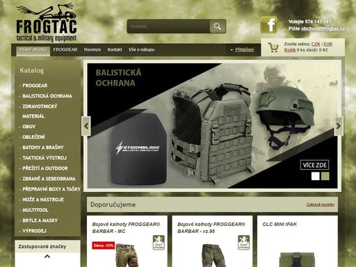 frogtac.cz je obchod s moderním taktickým, vojenským a outdoor vybavením, určeným i pro paintball a airsoft. na své si ale přijdou i obyčejní military nadšenci, turisté a jiní lidé pobývající ve volné přírodě.
